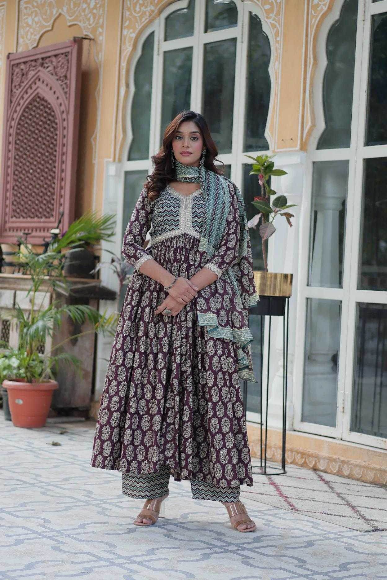 Cotton Long Gown With Pant for Stylish Comfort Wear - MYLUXURY LANE ENTERPRISE
